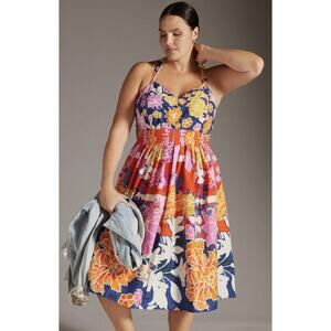 Anthropologie Maeve Bow-Back Midi Dress Size 16 Floral